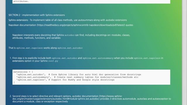 List of class methods with Napoleon Sphinx extension using NumPyDoc style смотреть онлайн