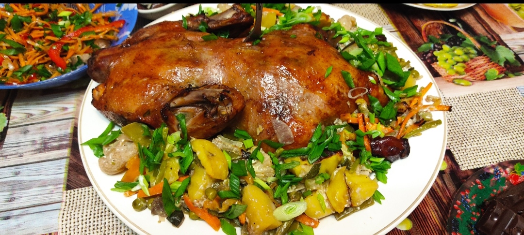 Утёнок с яблоками,в соусе терияки! Праздничный утёнок! Просто и вкусно!#ПоварОтБога