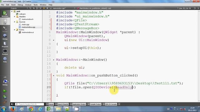 QT C++ GUI Tutorial - How to read text file and display file to a textbrowser or textEdit смотреть онлайн
