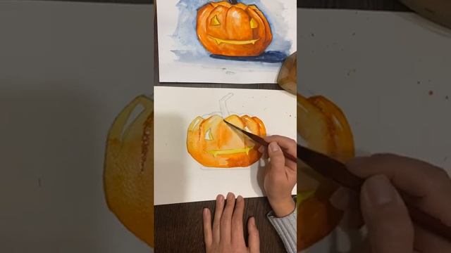 Рисуем тыкву Хэллоуин. смотреть онлайн
