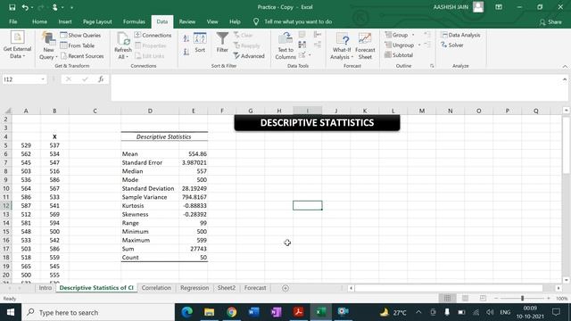 Business Statistics Excel || Descriptive Statistics смотреть онлайн