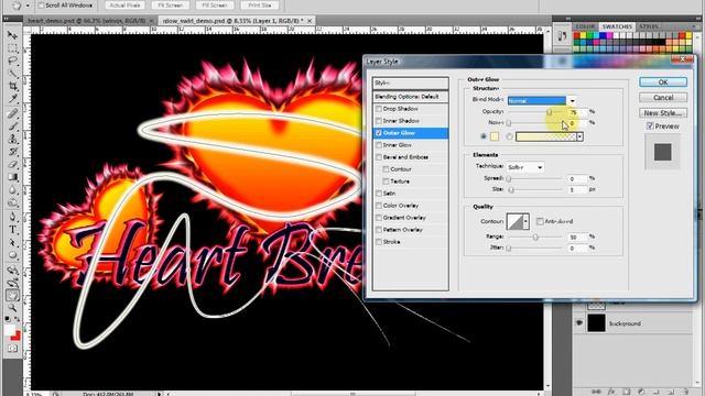 Valentine's Design Part 3 Swirling Glow Lights Layer Style Effect in photoshop cs4 смотреть онлайн
