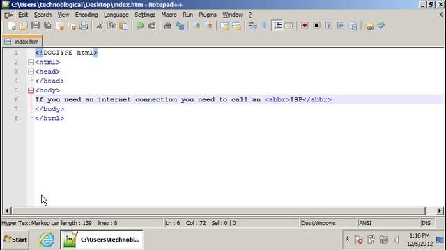 Learn HTML code: abbreviation tag смотреть онлайн
