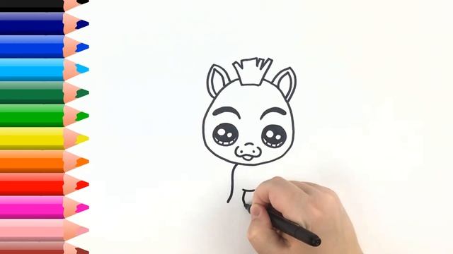 Как нарисовать лошадь ПЕГАС . Мультик раскраска. Простая техника рисования для детей смотреть онлайн