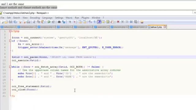 Oracle database connection with php смотреть онлайн