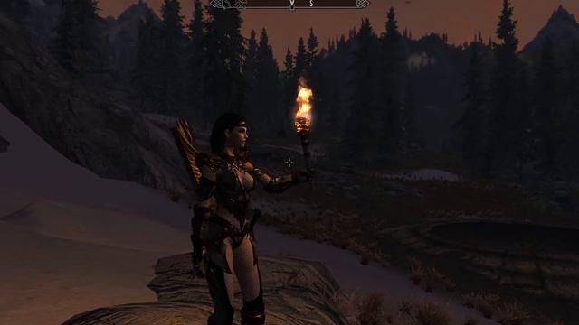 Skyrim TESV RL 3_4a Vision SnowyMountainEdge -Dusk 7_48pm