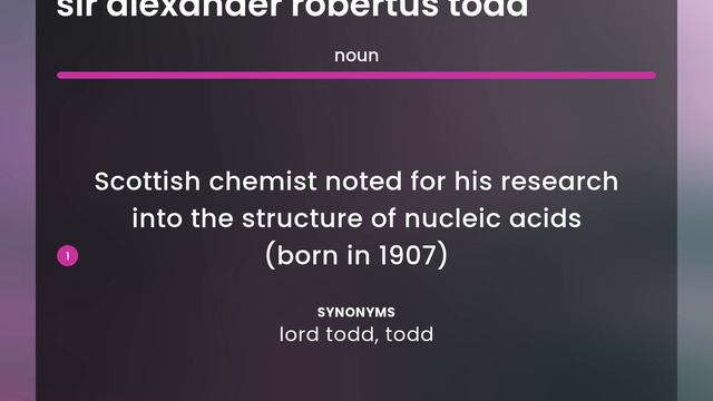 Sir alexander robertus todd | SIR ALEXANDER ROBERTUS TODD meaning смотреть онлайн