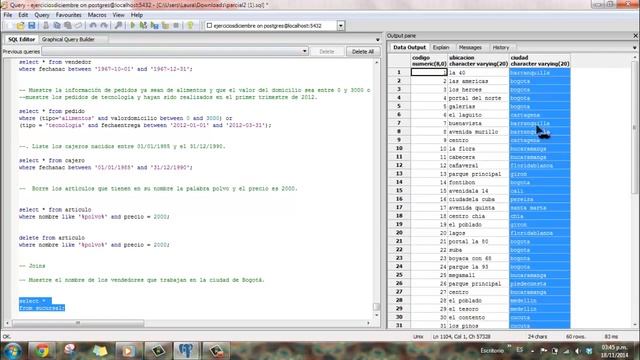 Consultas SQL Postgresql LCDQ смотреть онлайн