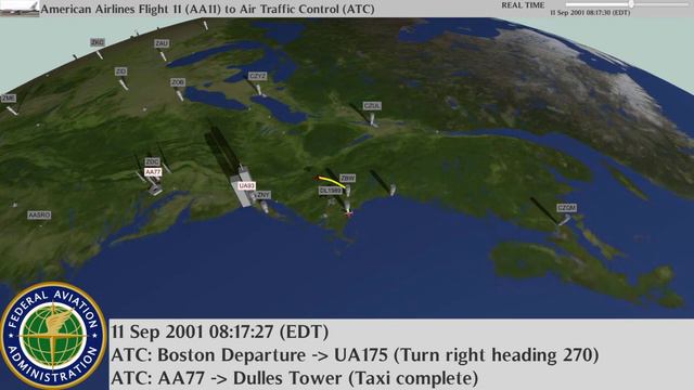 Real Time: September 11 2001 | AA11 to BOS, ZBW & Phone Calls (7:48am - 8:50am EDT) смотреть онлайн