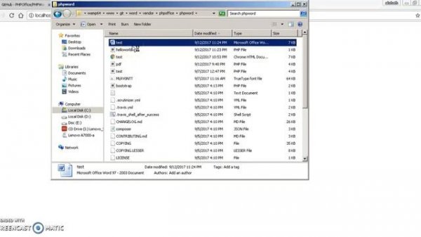 How to read Microsoft Word file using PHP word Library