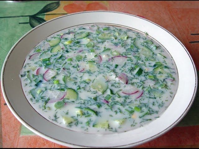 Окрошка на кефире - вкусный рецепт при похудении. смотреть онлайн