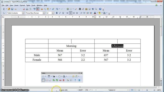 APA Formatted Table in Open Office смотреть онлайн