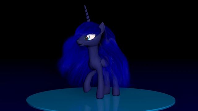 Princess Luna, тест симуляции волос. (Cinema4D)