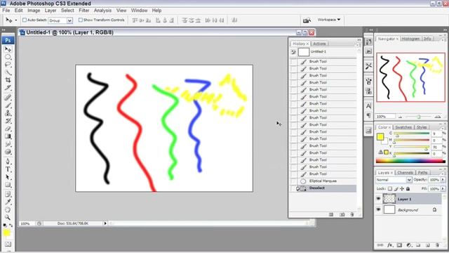 Adobe Photoshop CS3: Essentials: UNDO OPTIONS & THE HISTORY PALETTE : Using the History Palette смотреть онлайн