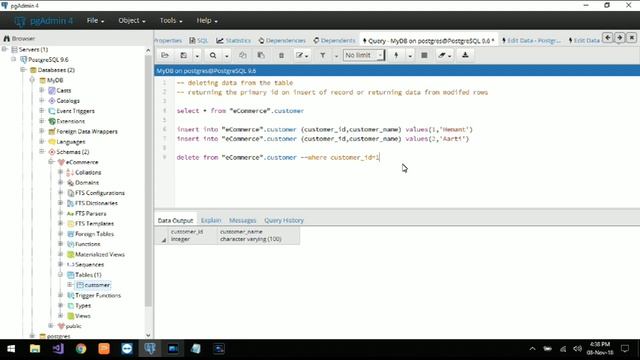 How to Delete and Returning Row in PostgreSQL (pgAdmin4) смотреть онлайн