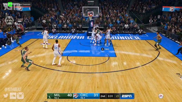 NBA Live 19 The One Career | LeRange Disrespects Russell Westbrook With Nut Meg!