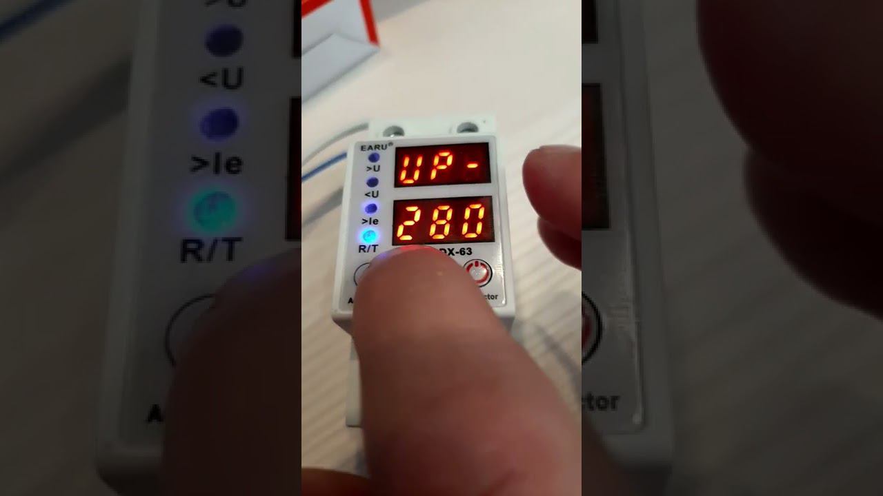 Настройка реле напряжения 220 В, 63 ампера. смотреть онлайн