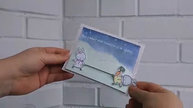 Интерактивная открытка с зайчатами