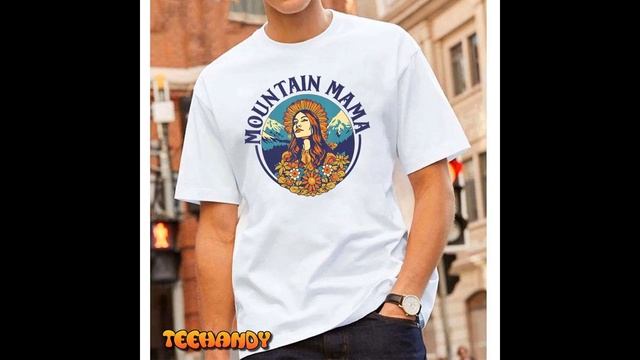 Groovy Mountain Mama Hippie 60s Psychedelic Artistic T-Shirt смотреть онлайн