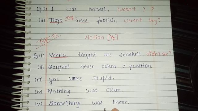Question tag simple past tense with structure of tense type 1 and type 2 смотреть онлайн