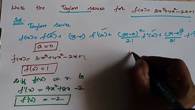 Taylor series f(x)=3x^3+4x^2-2x+1 смотреть онлайн
