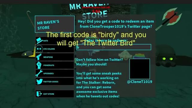 Roblox Tutorial: The Stalker: Reborn All Twitter Codes [HD] смотреть онлайн
