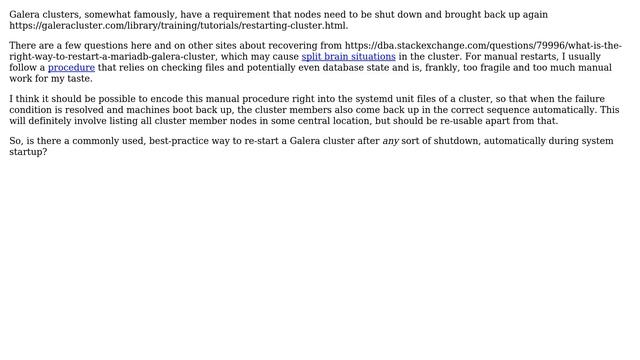 Databases: Automatically and robustly restarting a Galera cluster смотреть онлайн