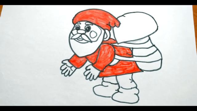 Летний дед Мороз, раскрашиваем и рисуем с Шуркой, для детей Summer Santa Claus, paint and draw смотреть онлайн