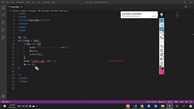 تعلم php خطوة بخطوة للاحتراف الدرس 22 الامر break , continue في حلقات التكرار смотреть онлайн