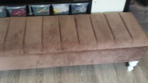 обзор банкетки в сигментной стяжке. сделали банкетку своими руками. банкетка DIY