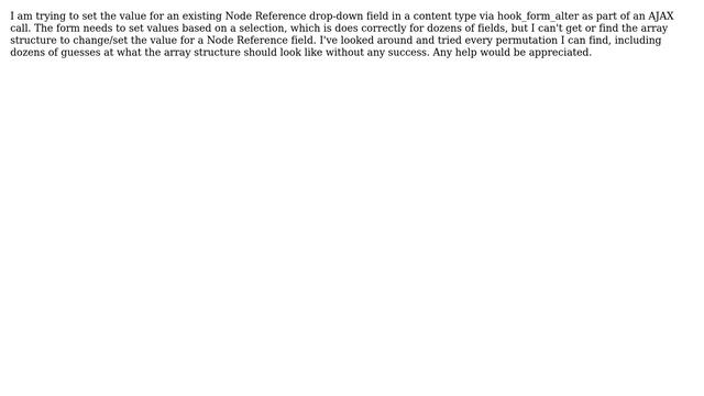 Drupal: Change / Set Node Reference field in hook_form_alter смотреть онлайн