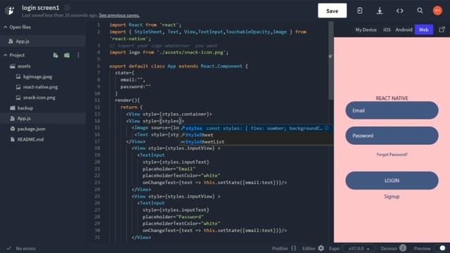 React native - Building Login UI with logo | login screen part 02 | latest technology смотреть онлайн