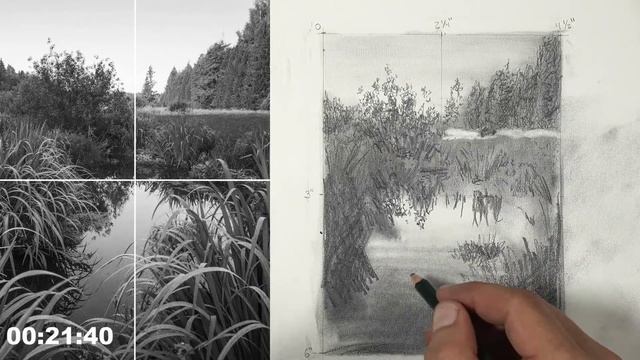 Live Drawing - Landscape with Graphite Pencils смотреть онлайн