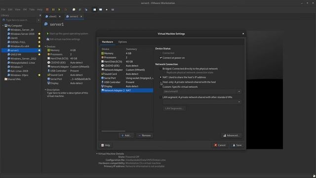 Lab 02 How add network adapters to Linux server and client смотреть онлайн