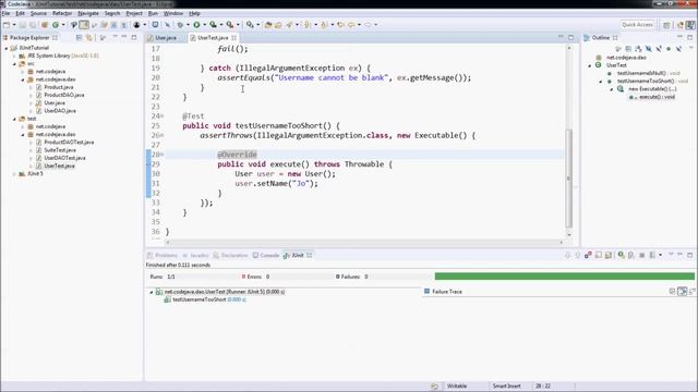 JUnit Test Exception Examples смотреть онлайн