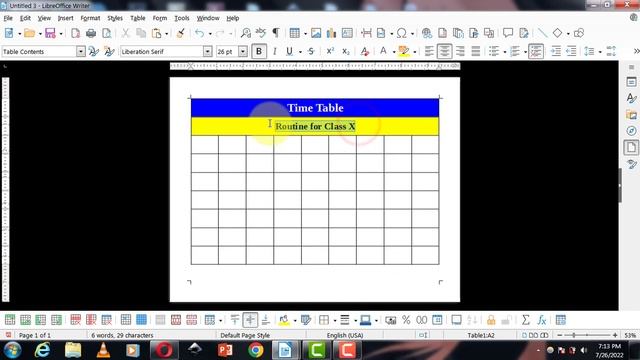 How to Make Time Table for School in Libreoffice writer | Simple Class Routine in Libreoffice write смотреть онлайн