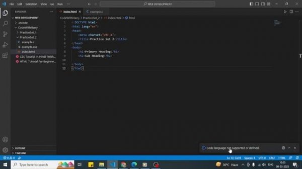 How to fix Code language not supported or defined in Visual Studio Code on Windows | Problem Solved