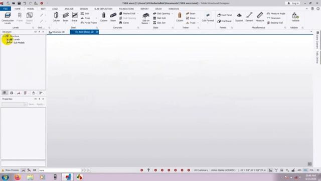Modeling in Tekla Structural Designer 2019 | Draw Construction Level & Floor level of Building смотреть онлайн