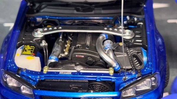 AUTOART 1/18 Scale NISSAN SKYLINE GTR R34 Z-TUNE (JAPAN FACTORY) Bayside Blue -Review #youtube