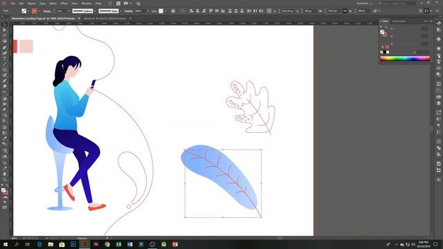 Illustration Landing Page Design Tutorial in Adobe Illustrator CC смотреть онлайн