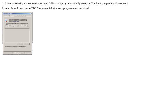 Do we need to turn on DEP for all programs? смотреть онлайн