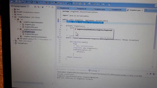 singleton design pattern in java смотреть онлайн