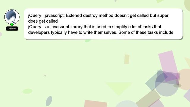 jQuery : javascript: Extened destroy method doesn't get called but super does get called смотреть онлайн