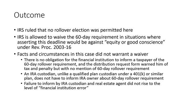 Tenth of an Hour, Episode 21: No IRA Rollover as Interest-Free Loan under PLR 202033008 смотреть онлайн