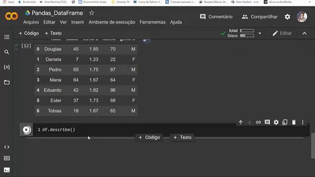 Como utilizar o método describe em um dataframe pandas смотреть онлайн