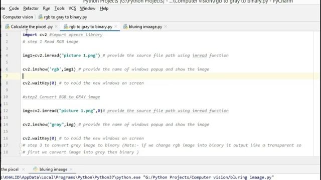what is RGB to Gray and Gray to binary conversion with python programming смотреть онлайн