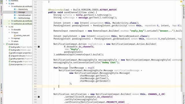 Messaging Style & Direct Reply | Lecture 44 | Notifications in Android | AbuBakar смотреть онлайн
