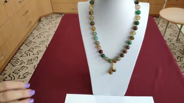 №27/Украшение из натурального камня/Бразильский Агат/Бусы с подвесами, браслет и серьги/. смотреть онлайн