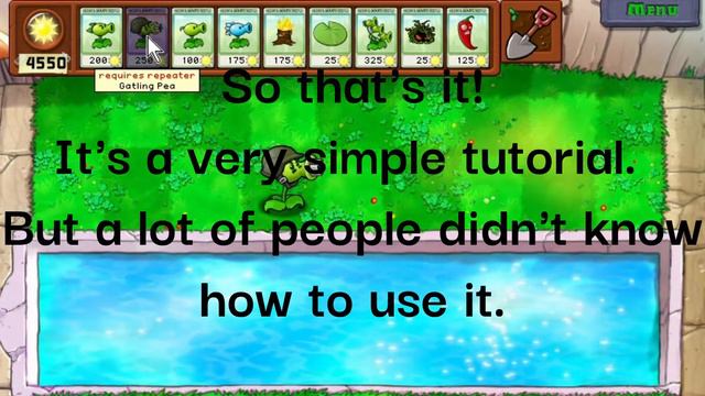 How to use Gatling Pea in Plants vs Zombies смотреть онлайн