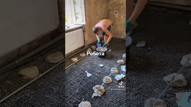 Робота .Установка маяков под лазарний уровень .Товщина стяжки 5 см.Стяжка???????? смотреть онлайн